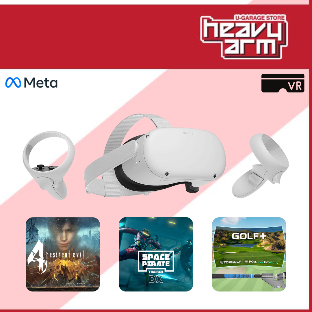 Meta Quest Advanced All-In-One Virtual Reality Headset 128 GB Get Meta Quest with GOLF  and Space Pirate Trainer DX included
