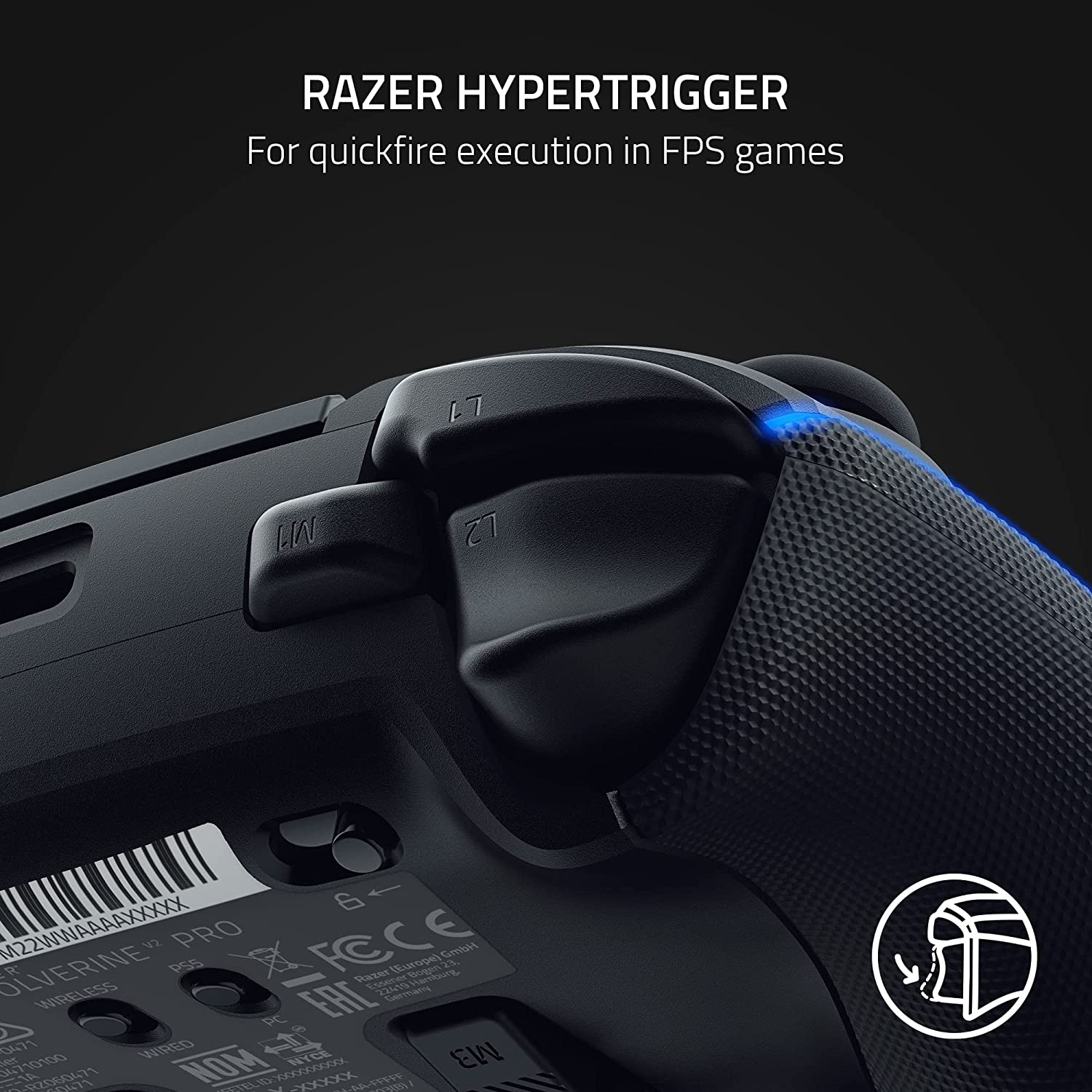Razer Wolverine V2 Pro Wireless Gaming Controller for PlayStation   PS5, PC: Mecha-Tactile Action Buttons 8-Way Microswitch D-Pad HyperTrigger - 4